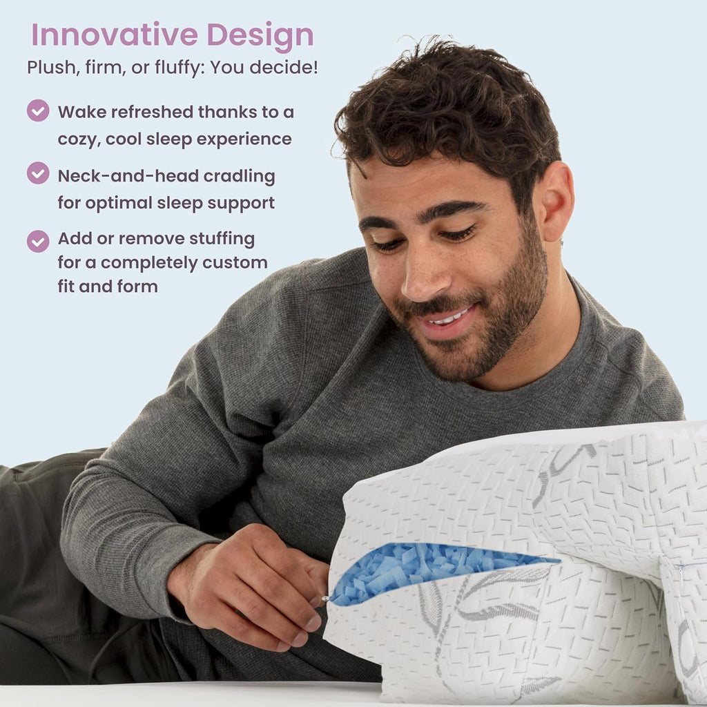 Home Wife Pillow - Cooling Shredded Memory Foam, 1 LBS Extra Bag of Stuffing, Ice Gel Infused Blended with Siliconized Fiberfill. Customize…