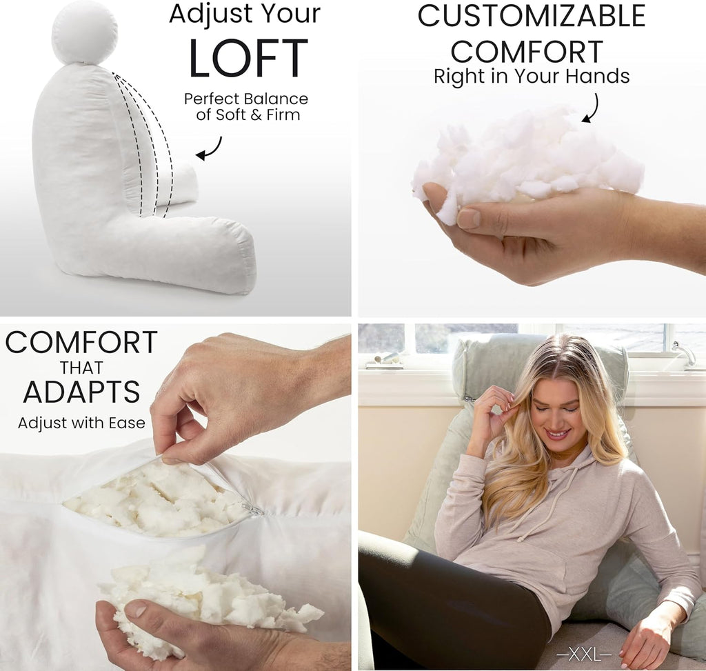 Husband Pillow XXL Reading Pillow for Bed Backrest with Arms - Desert Sage Adult - Unmatched Support Pillow for Sitting Up in Bed…