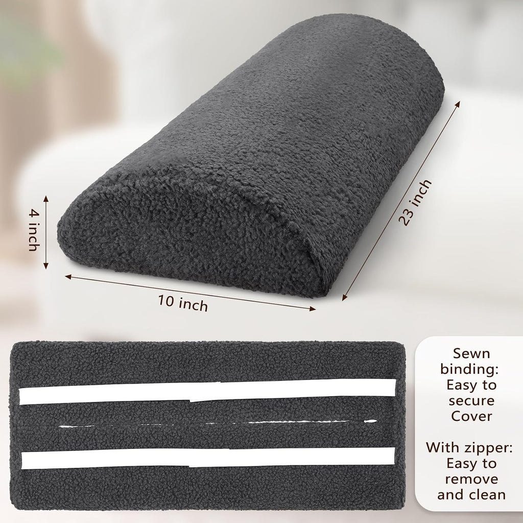 Wesiti Recliner Foot Pillow Cushion High Resilience Sherpa Memory Foam Bolster Sleeping Rest Multipurpose Half Roll Leg Pillow Suitable…