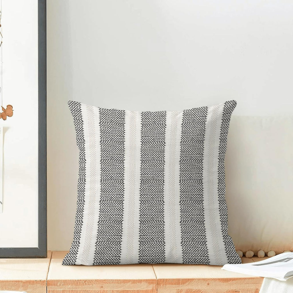 Black Polka Dot Pillow Covers 16x16 Inch Set of 2 Boho Striped Decorative Throw Pillow Covers Modern Abstract Geometry Decorations…