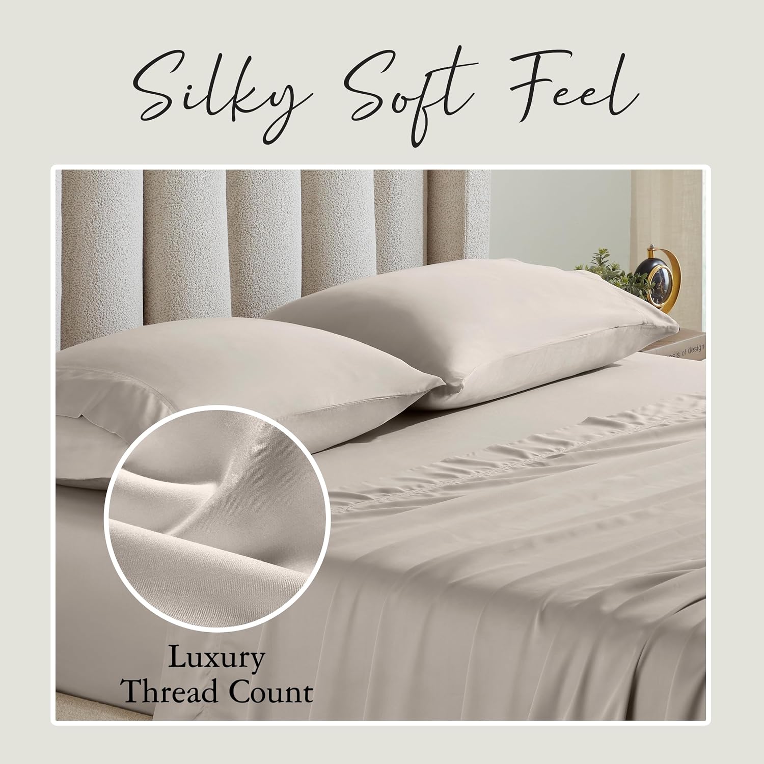 KARISSA MAE Pure Viscose from Bamboo 34" Split Top King Size Sheet Set | 100% FSC Certified | Luxuriously Soft | Cooling | 18" Deep…