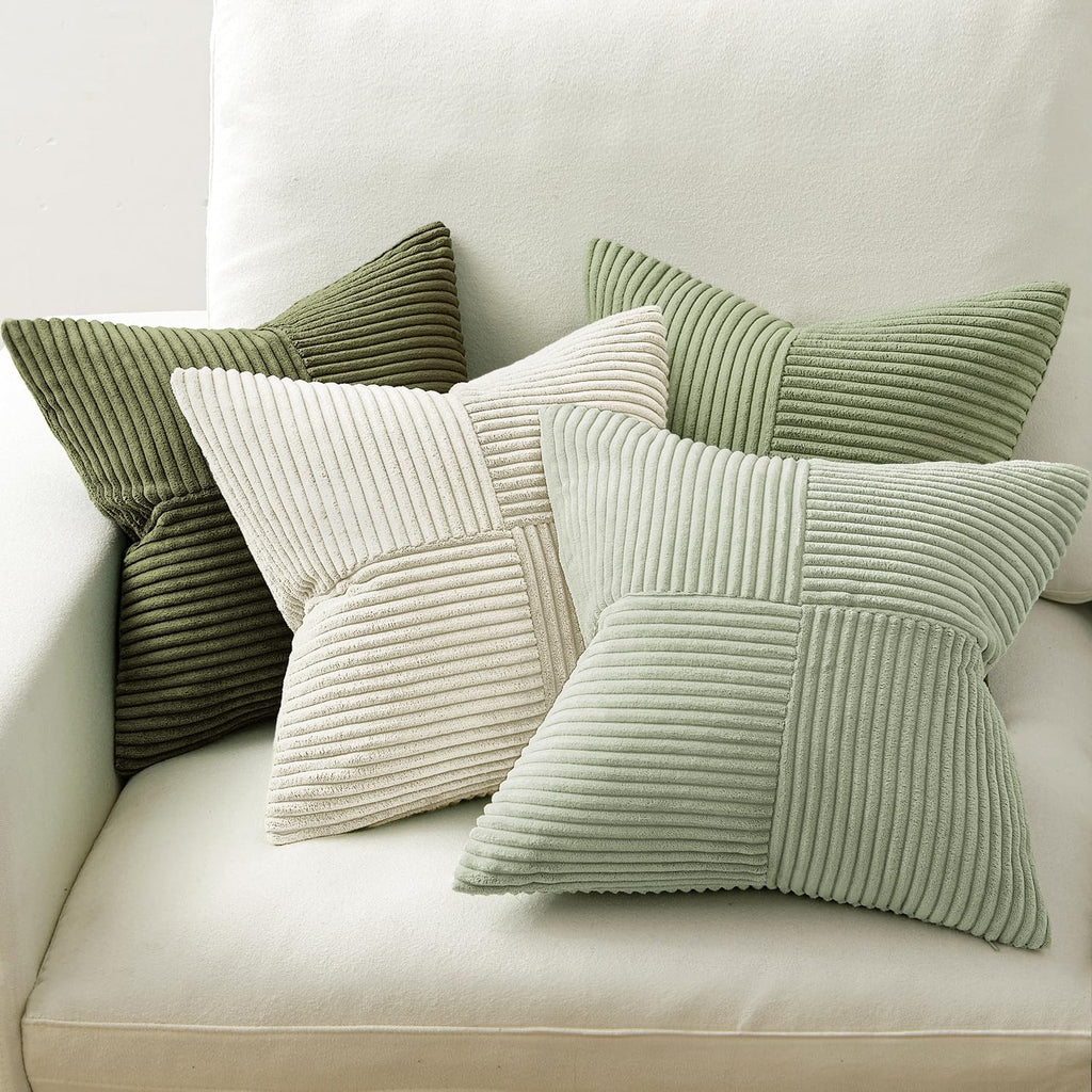 Miulee Summer Light Green Decorative Throw Pillow Covers 20x20 Inch Set of 4 Boho Farmhouse Cushion Covers Mordern Classic Pillow Cases Sof…