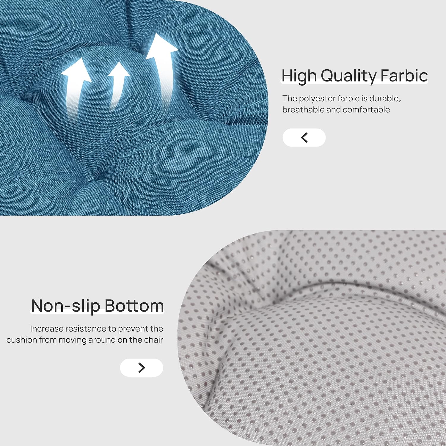 Love's cabin Memory Foam Chair Cushions Set of 4, 19"x19"x3.5" Indoor & Outdoor Seat Pads for Dining, Kitchen, Office, Patio Chairs - Blue
