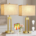 Extra Large 25.5" Nightstand Table Lamps for Bedrooms Set of 2, Bedside Lamp with USB C+A, Colors Changeable Living Room Lamp, Modern…