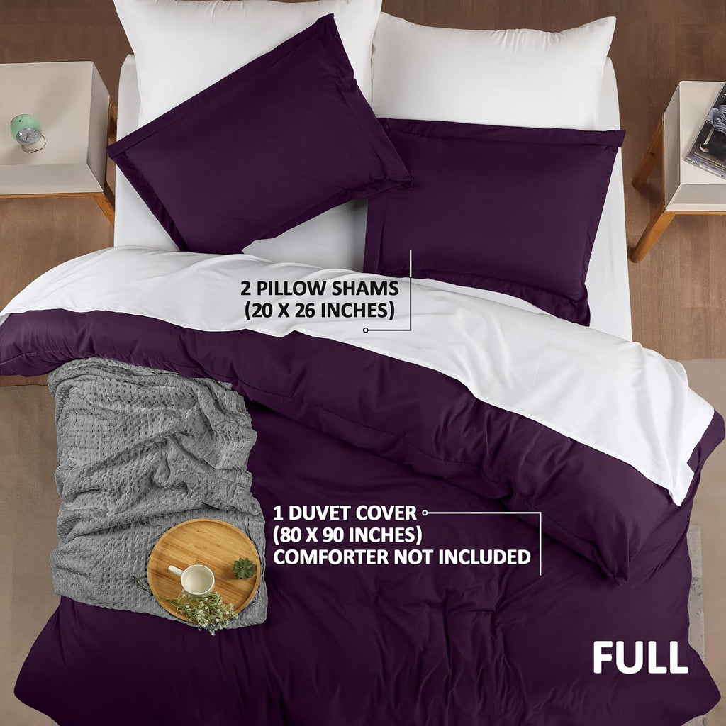 Utopia Bedding Duvet Cover Full Size - 3 Piece with Zipper Closure - 1 Comforter Cover 80X90 Inches & 2 Pillow Shams 20X26 Inches…