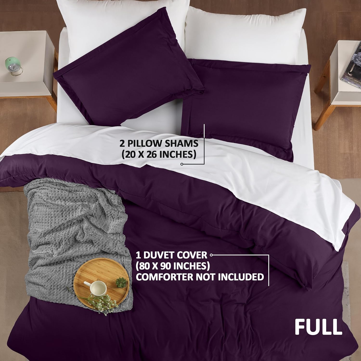 Utopia Bedding Duvet Cover Full Size - 3 Piece with Zipper Closure - 1 Comforter Cover 80X90 Inches & 2 Pillow Shams 20X26 Inches…