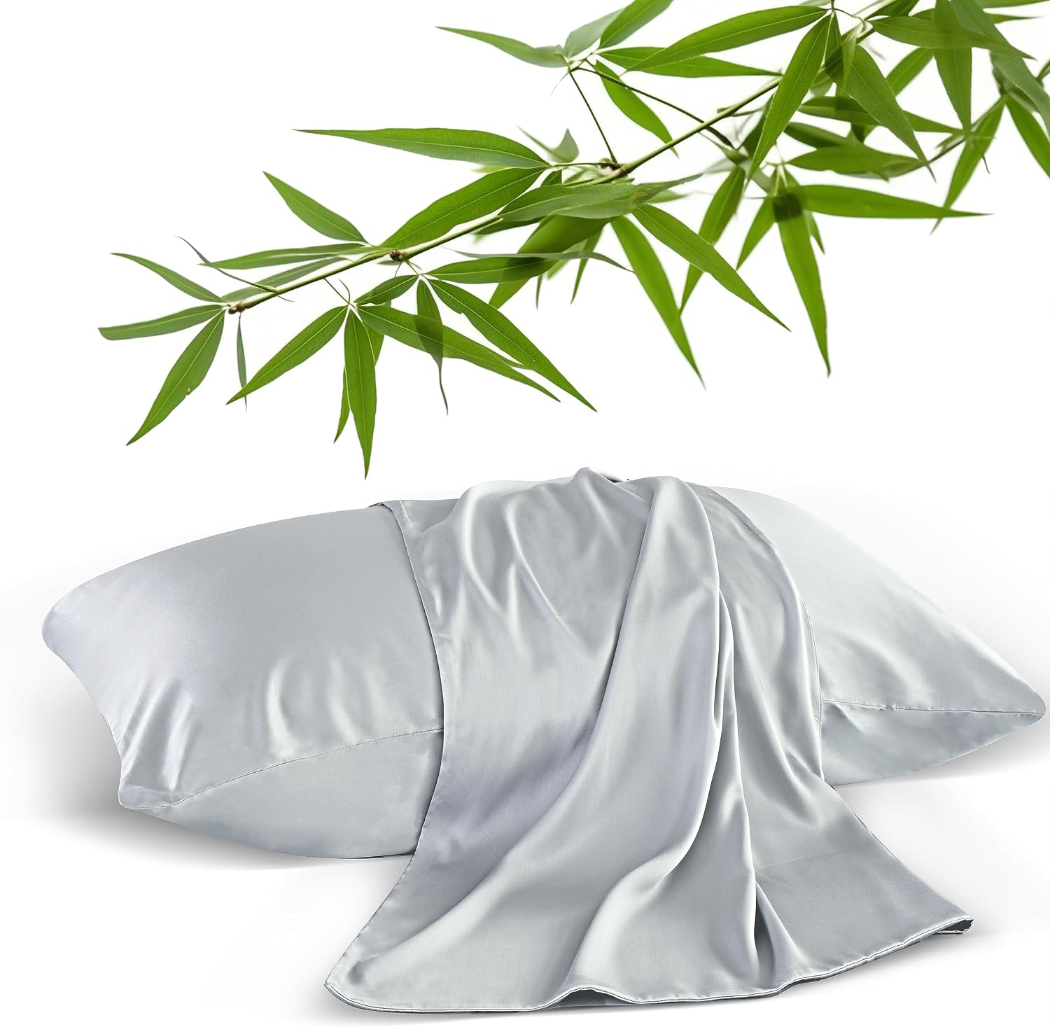 ShunjieHome Bamboo Viscose Pillow Protectors King Size Set of 2, 400 Thread Count Cooling Zippered Pillowcases for Hot Sleepers & Night Swe…