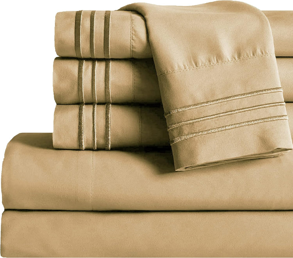 MocassiLuxuryBedding Mocassi Twin XL Sheet Set - Luxury Hotel 1800 Premier Bedding Sheets & Pillowcases - Ultra Soft Breathable & Cooling B…