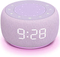 Buffbee Sound Machine & Alarm Clock 2-in-1, 0-100% Clock Face Brightness, Bottom Colored Light, Sleep Timer, Precise 30-Level Volume…