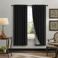 Pitalk 72 Inch Blackout Curtains for Living Room 2 Panel Burg Complete Black Out Thermal Insulated Darkening Back Tab Pleated Lightweight N…