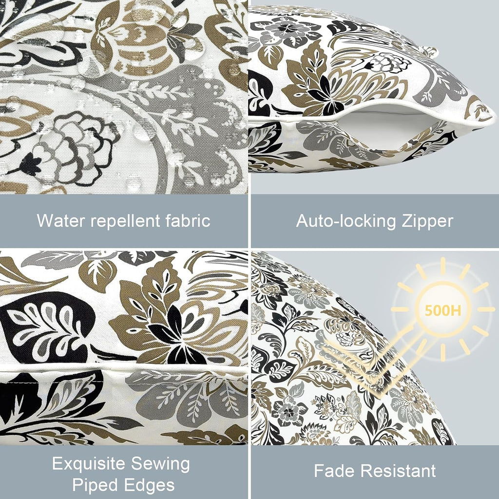 LVTXIII Outdoor Pillow Covers Set of 2, Patio Waterproof Throw Pillow Cases Fade Resistant Accent Pillow Covers for Spring Summer Garden…
