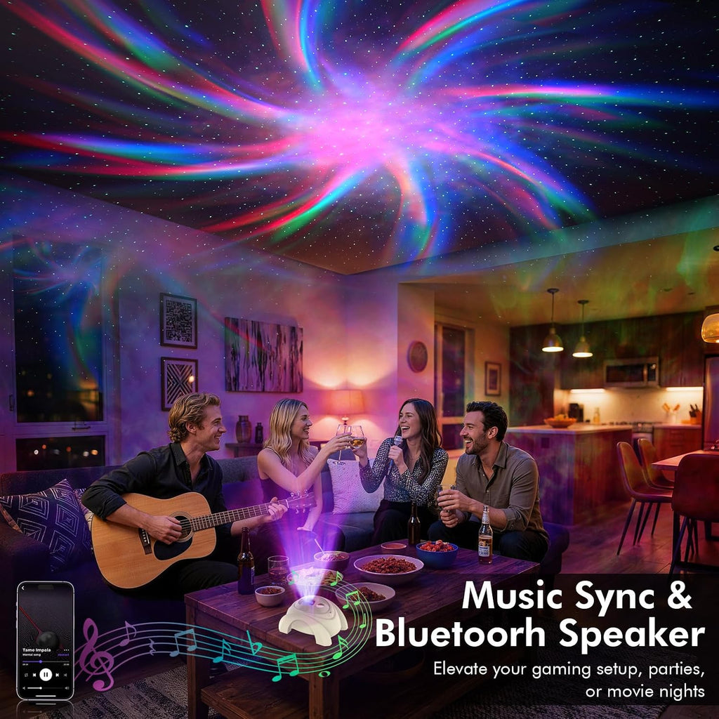 Rossetta Dual Lens Galaxy Projector, Star Projector for Bedroom with White Noise & Bluetooth Speaker, Remote, Timer, Aurora & Nebula…