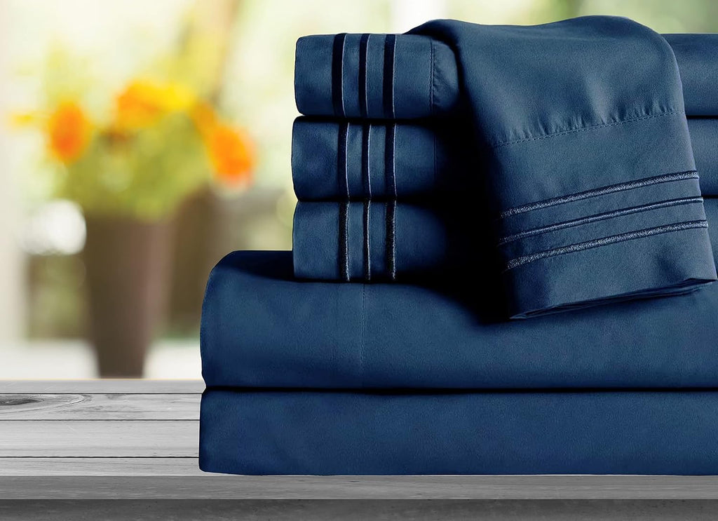 MocassiLuxuryBedding Mocassi Queen Sheet Set - Luxury Hotel 1800 Premier Bedding Sheets & Pillowcases - Ultra Soft Breathable & Cooling Bed…