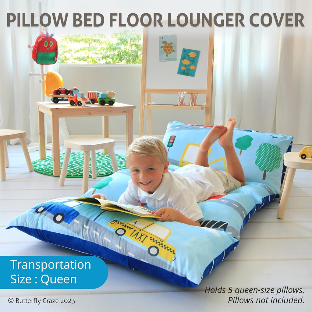 Butterfly Craze Floor Pillow Case - Versatile Lounge Seat & Floor Bed - Custom Support for Sleeping Pad & Guest Bed - Machine Washable…