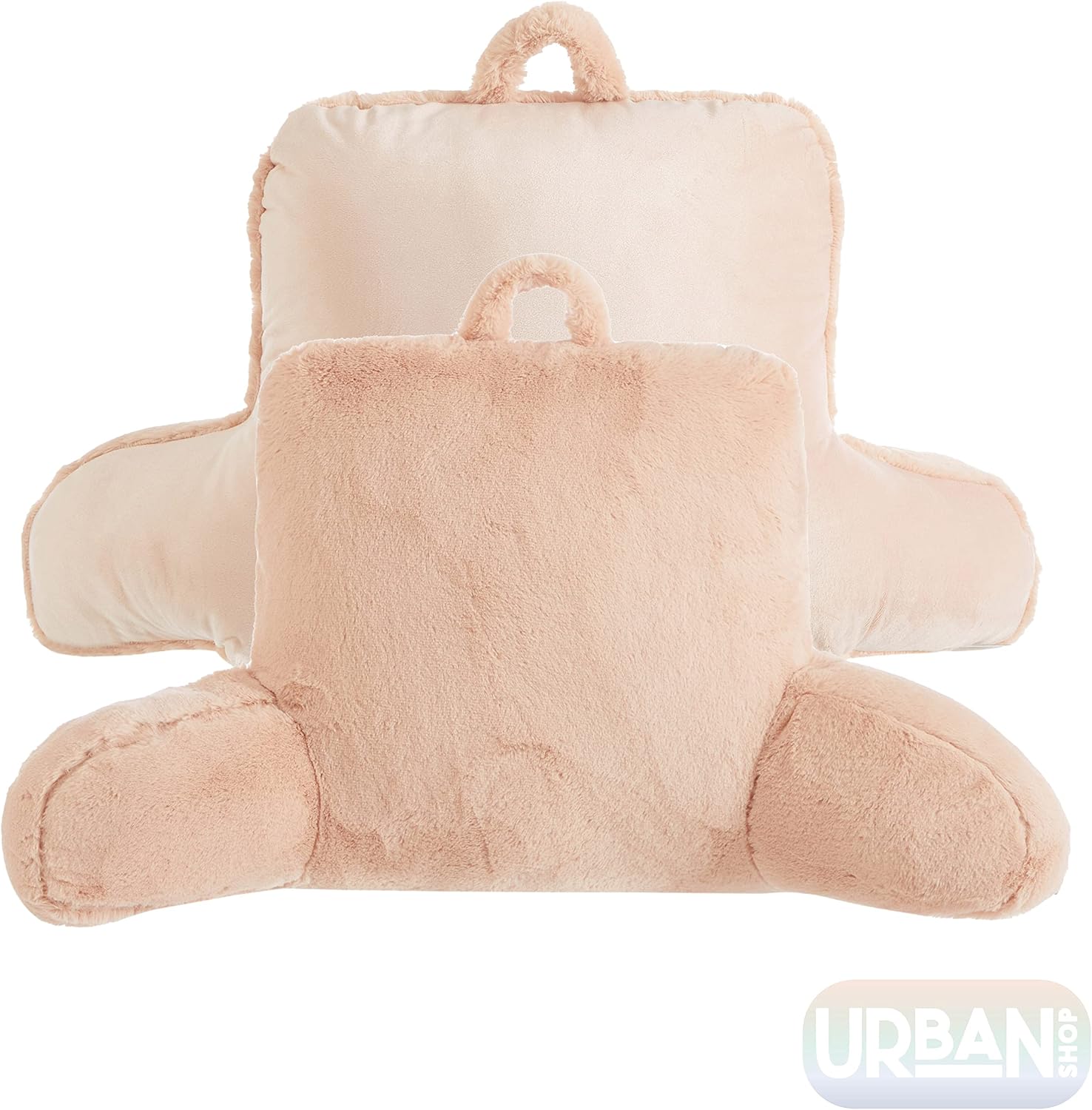 Urban Lifestyle Rabbit Faux Fur Backrest Pillow, Blush