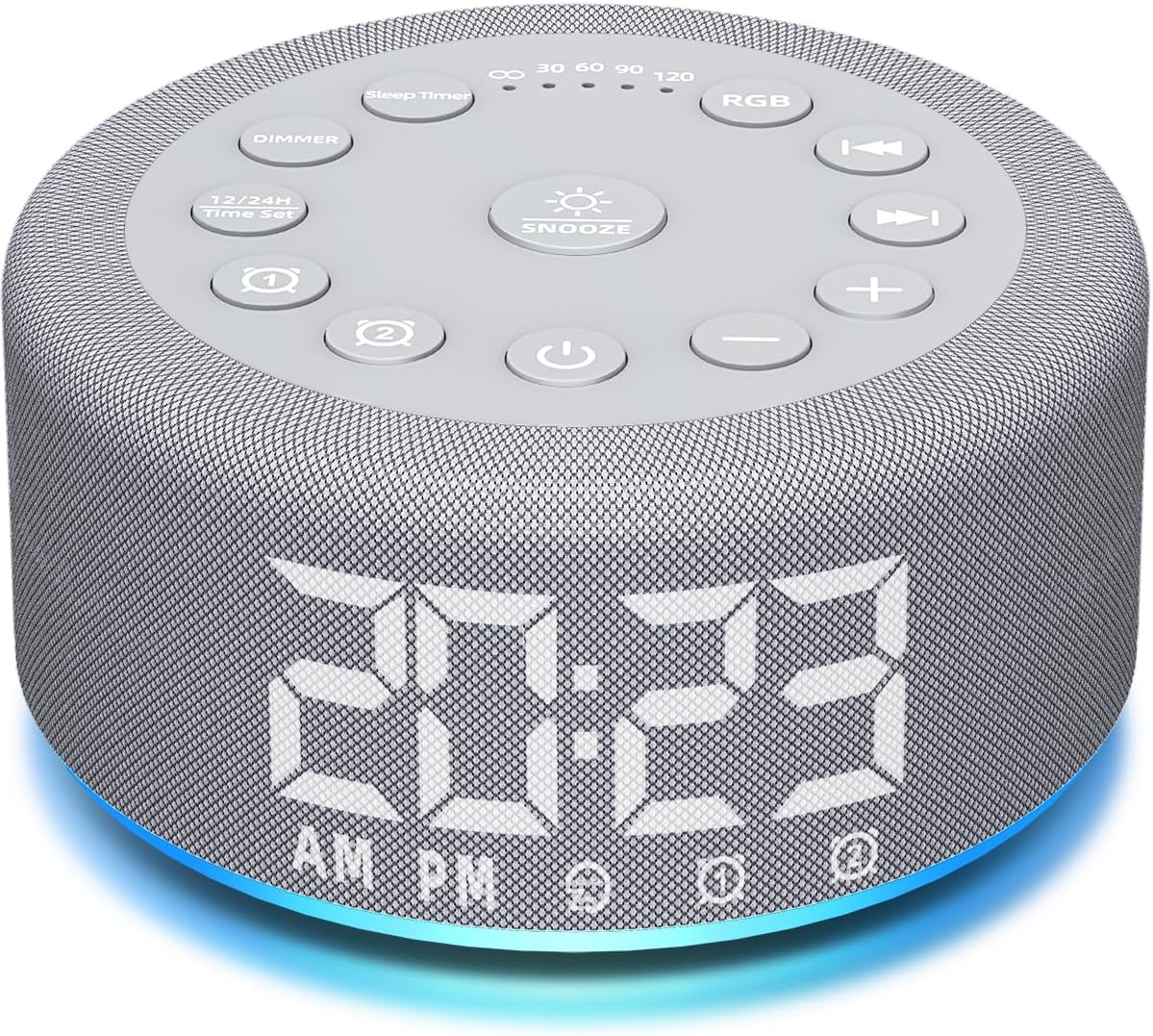 Plug-in Sound White Noise Machine Brown Noise Machine & Alarm Clock with Rechargeable Backup Battery Night Light Dual Alarms 30 Sleeping…