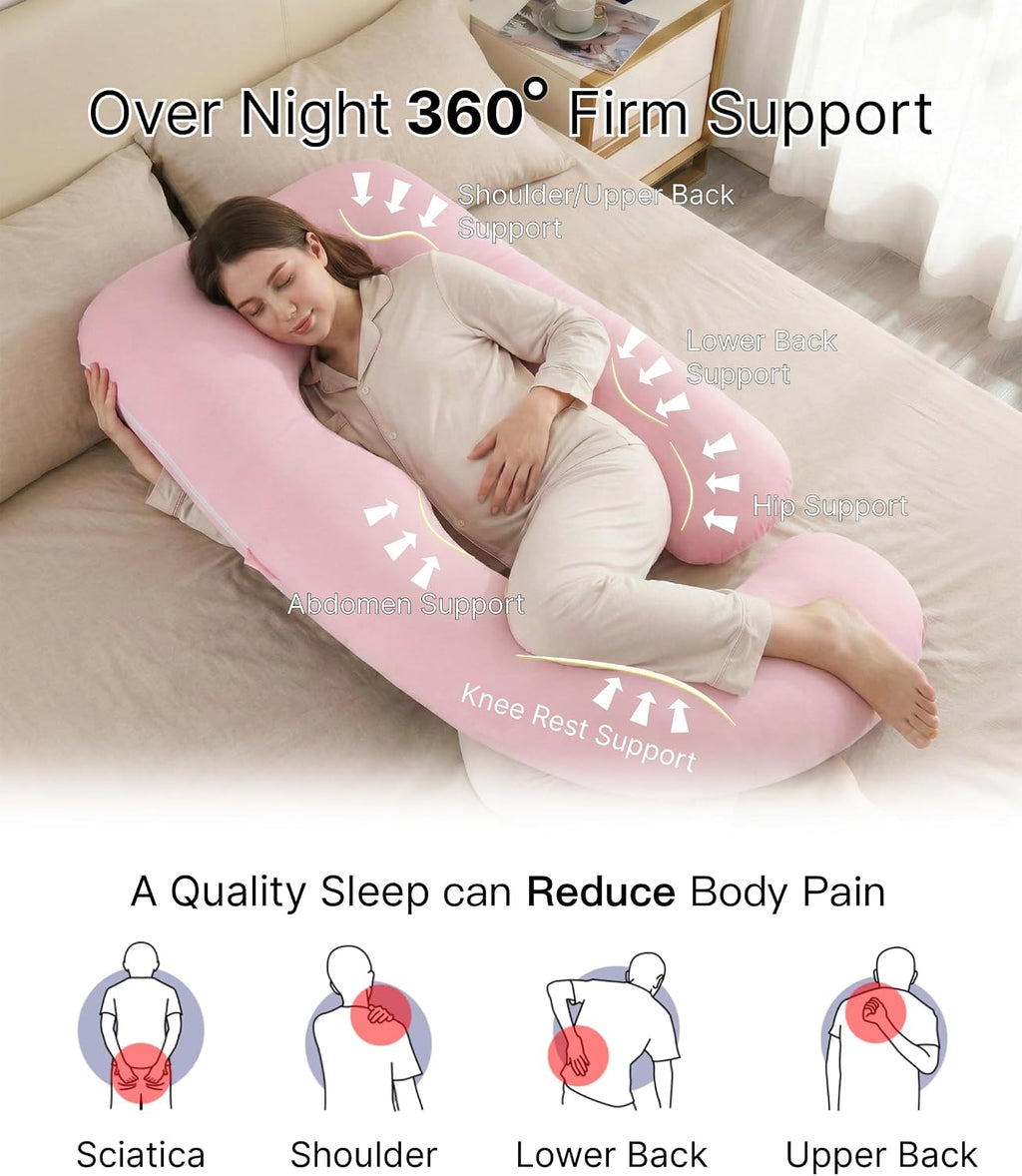 ALLOPERA Pregnancy Pillow, Full Body 57 Inch Maternity Pillow with Removable Washable Cover - Sleep Support for Legs, Back, Neck…