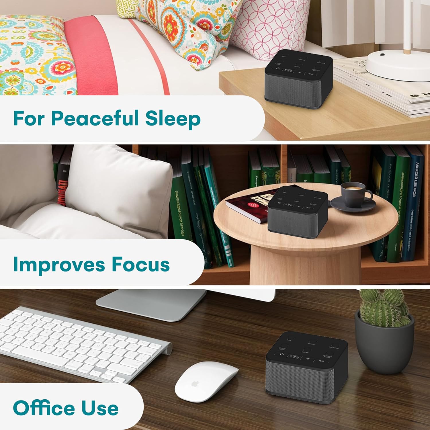 Big Red Rooster Sound Machine - 6 Sleep Sounds - Portable White Noise Machine for Office Privacy & Adult Sleeping - Compact Travel or…