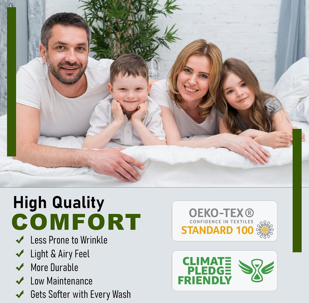 Ruvanti 100% Cotton Percale Sheets Twin XL Size – Crisp Cooling Bed Sheets for Hot Sleepers, Deep Pocket 16”, Soft Breathable & Durable Hot…