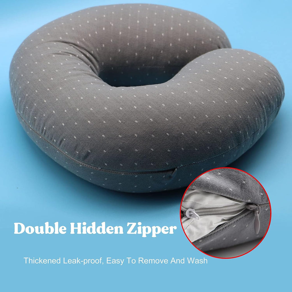 Buckwheat U-Shaped Neck Pillow Adjustable Buckwheat Hull Pillow with Pillowcase, Neck Support and Shoulder Relax Cervical Pillow (12x12…