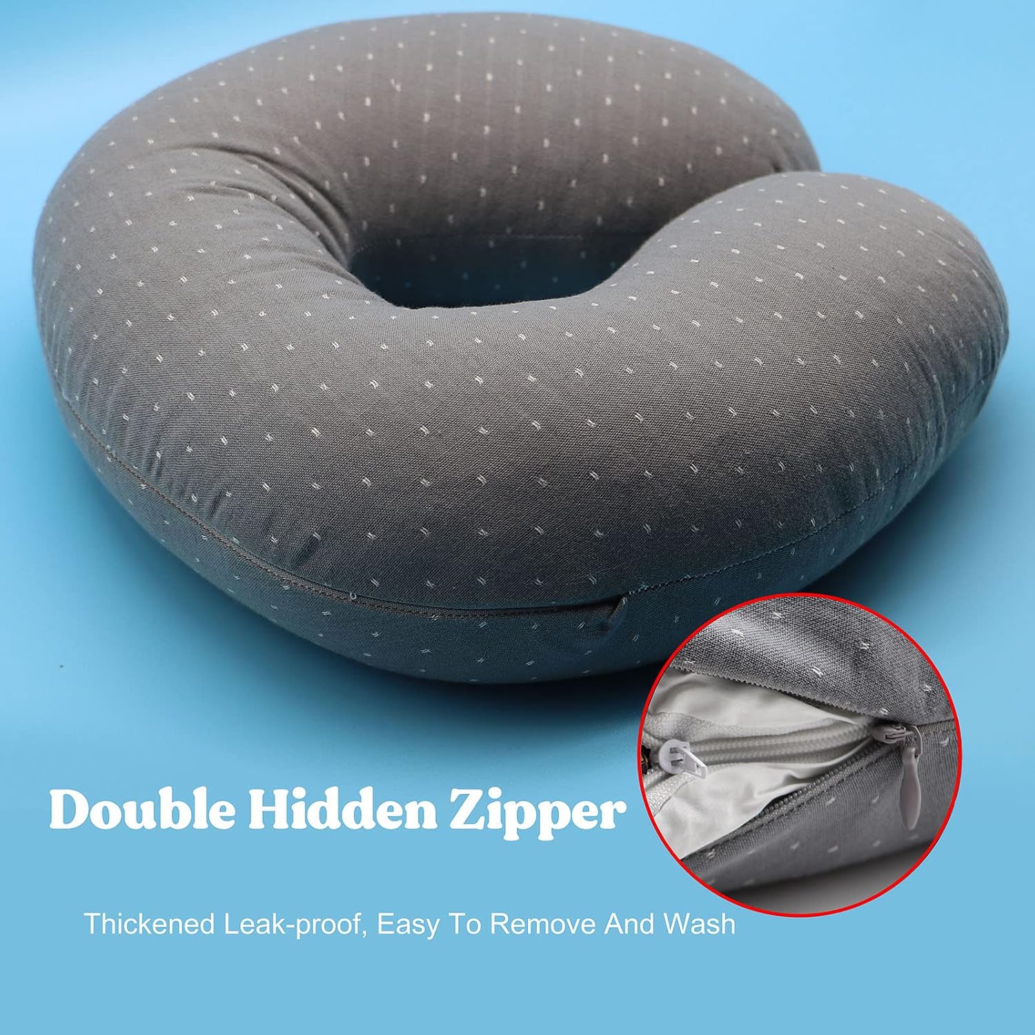 Buckwheat U-Shaped Neck Pillow Adjustable Buckwheat Hull Pillow with Pillowcase, Neck Support and Shoulder Relax Cervical Pillow (12x12…