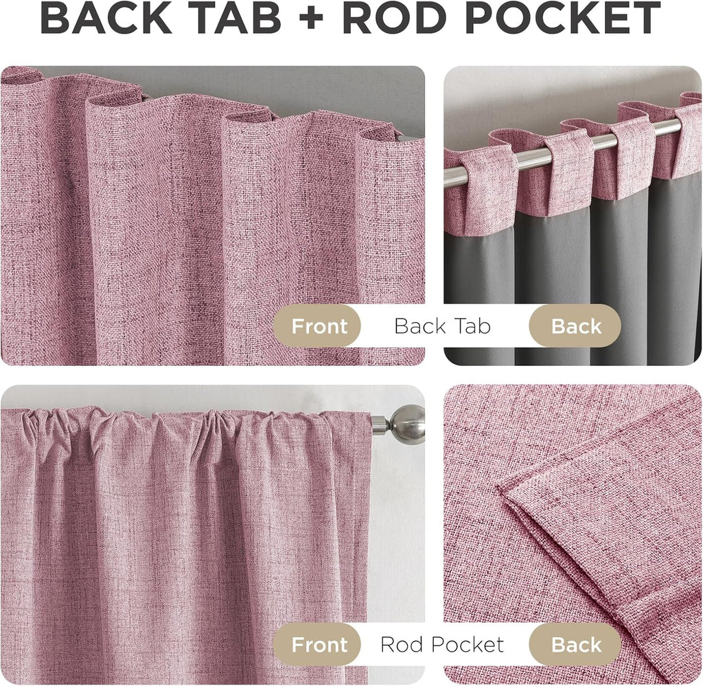 Joydeco Blackout Curtains for Bedroom - 108 Inch Long 100% Light Blocking 2 Panels Set Pink Drapes, Thermal Insulated Room Darkening Curtai…