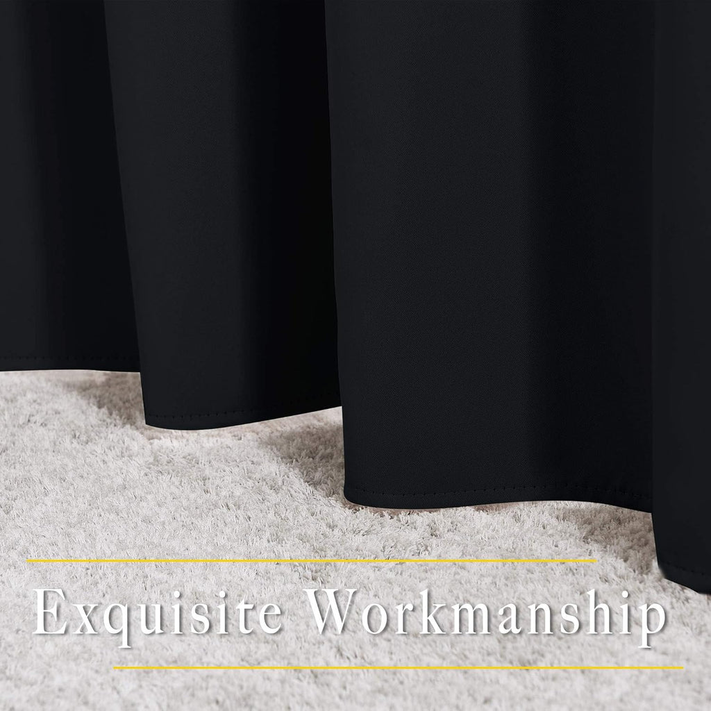 Nicetown Black Blackout Curtains 84 inch Length 2 Panels, Grommet Thermal Insulated Window Treatments Light & Sound Reducing Drapes for Liv…