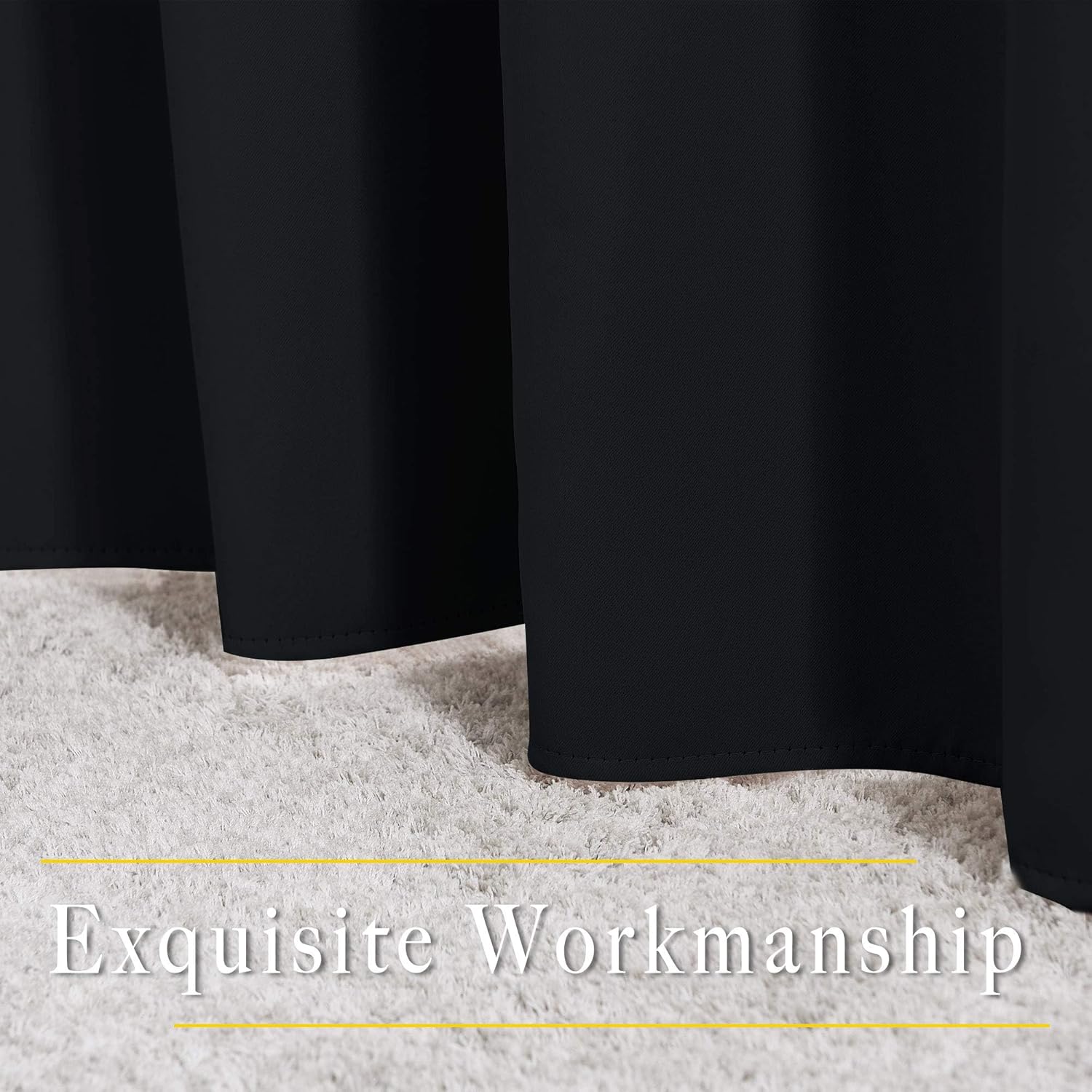 Nicetown Black Blackout Curtains 84 inch Length 2 Panels, Grommet Thermal Insulated Window Treatments Light & Sound Reducing Drapes for Liv…