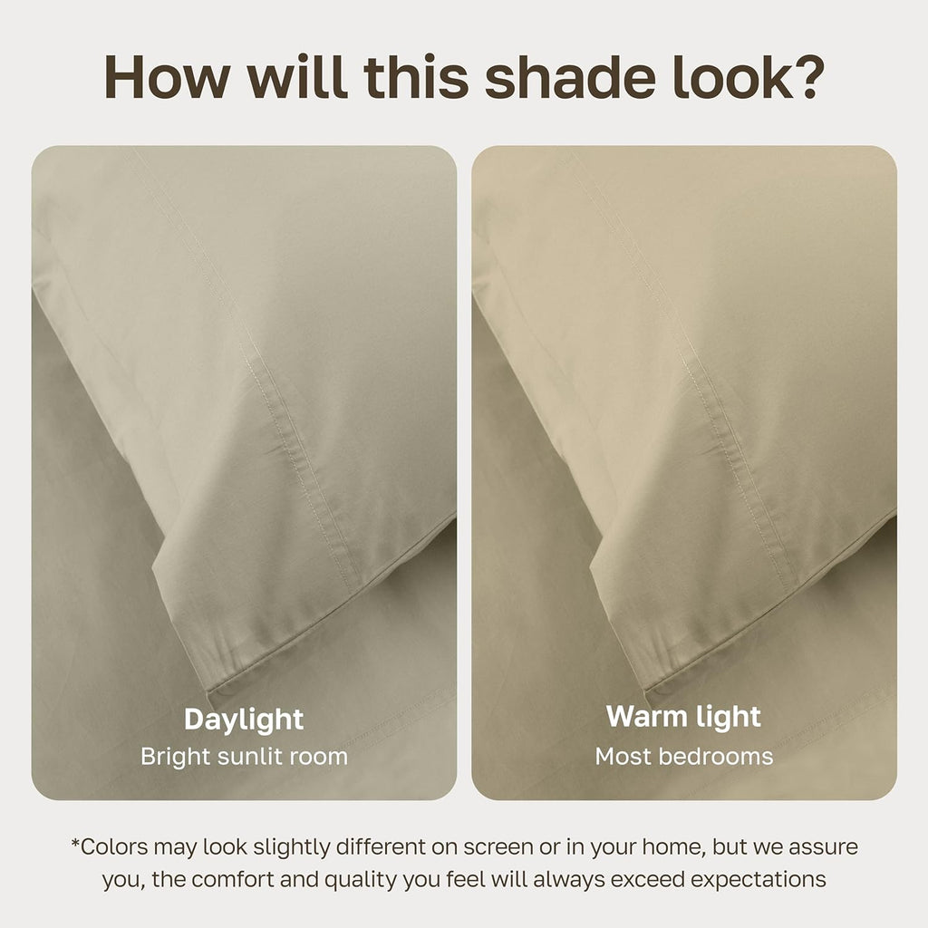 CaliforniaDesignDen California Design Den Sheets Queen Size Bed Set - Soft 100% Organic Cotton Sheets with Deep Pockets, Crisp Percale, Bre…