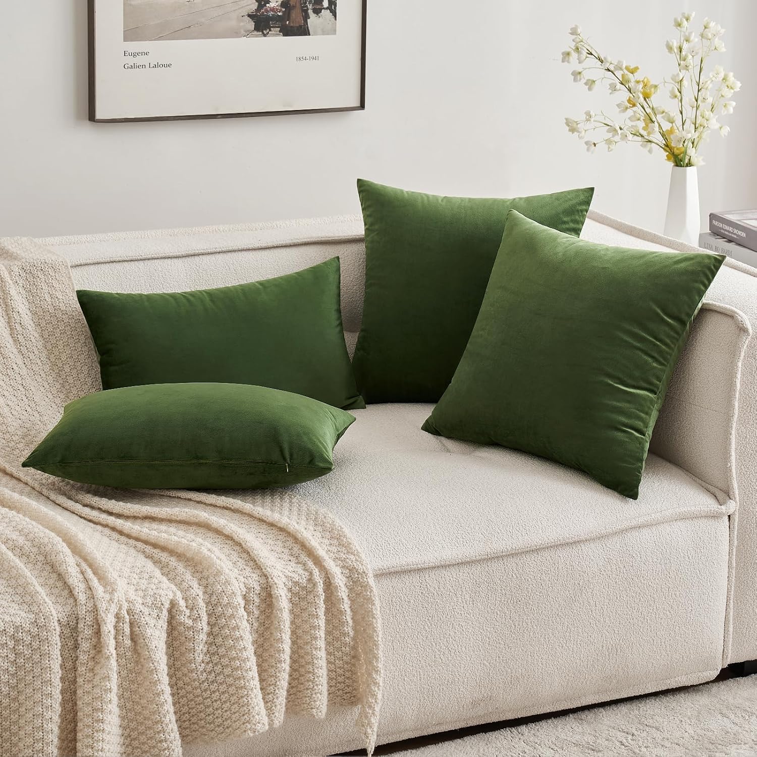 Miulee Polyester Pillow Cover Soft Luxury Decorative Throw Pillow Cover Single Rectangle Cushion Case for Spring Couch Sofa Bedroom Car Dec…