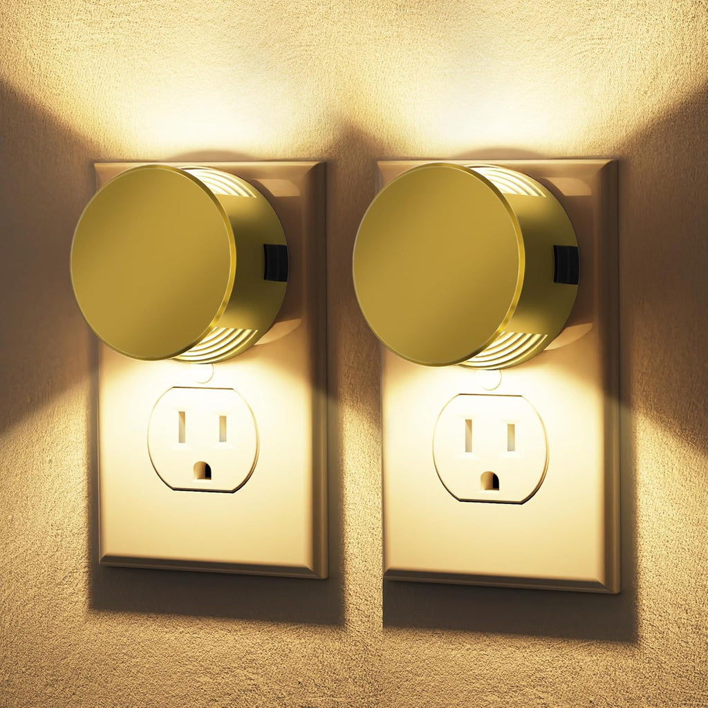 Briignite Night Lights Plug into Wall [2 Pack], Dusk to Dawn Sensor Nightlight, Brightness Adjustable, 3000K Soft White, Dimmable Plug in…