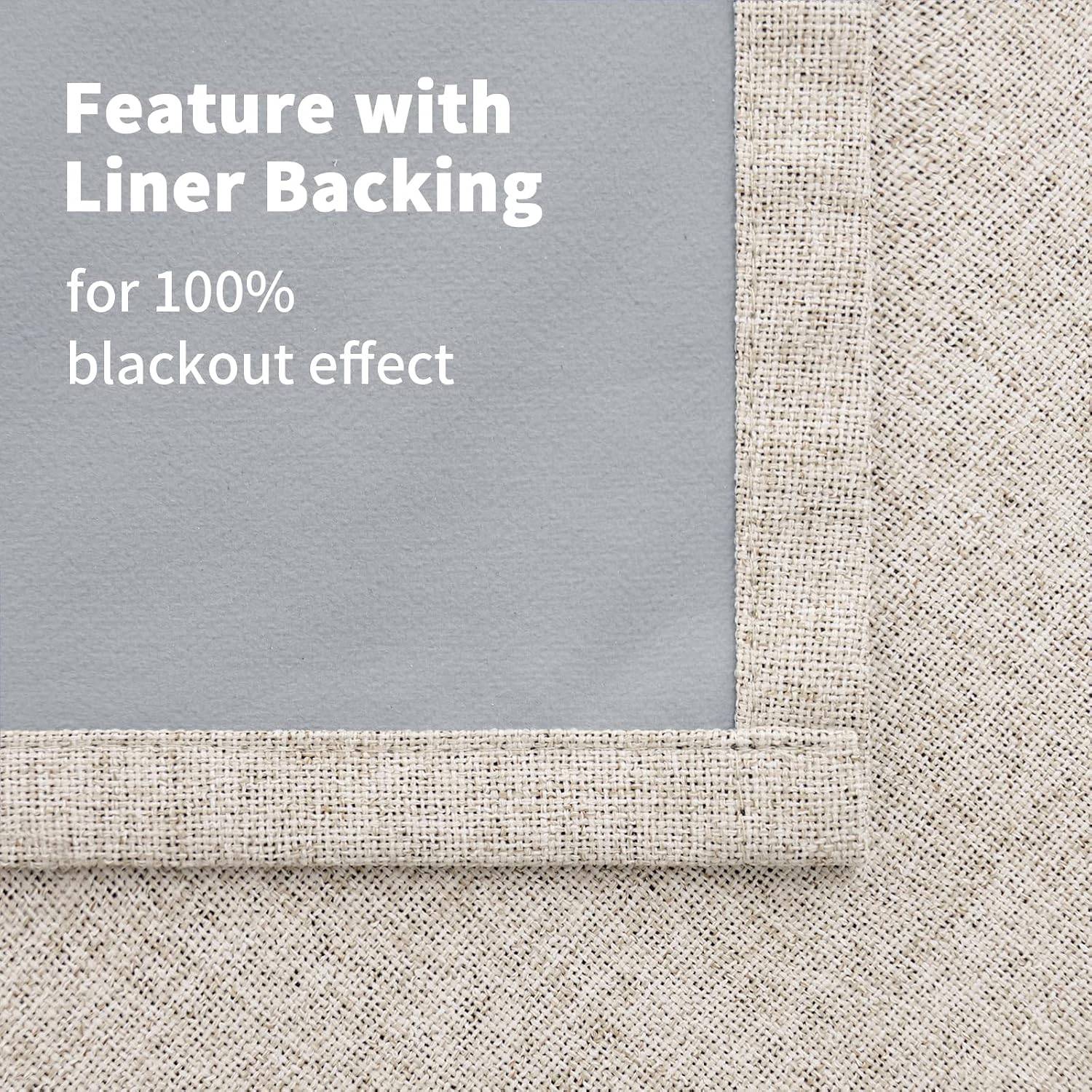 YoungsTex Short Linen Blackout Curtains 45 Inch Length for Bedroom, Full Room Darkening Linen Textured Window Drapes Thermal Insulated Pane…