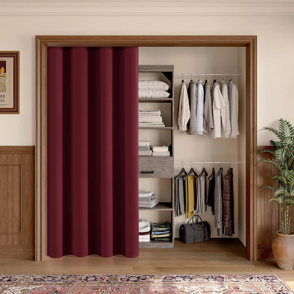 ChrisDowa Blackout Door Curtains for Doorway Privacy, Grommet Closet Curtains for Bedroom Closet Door, Thermal Insulated Doorway Cover Room…
