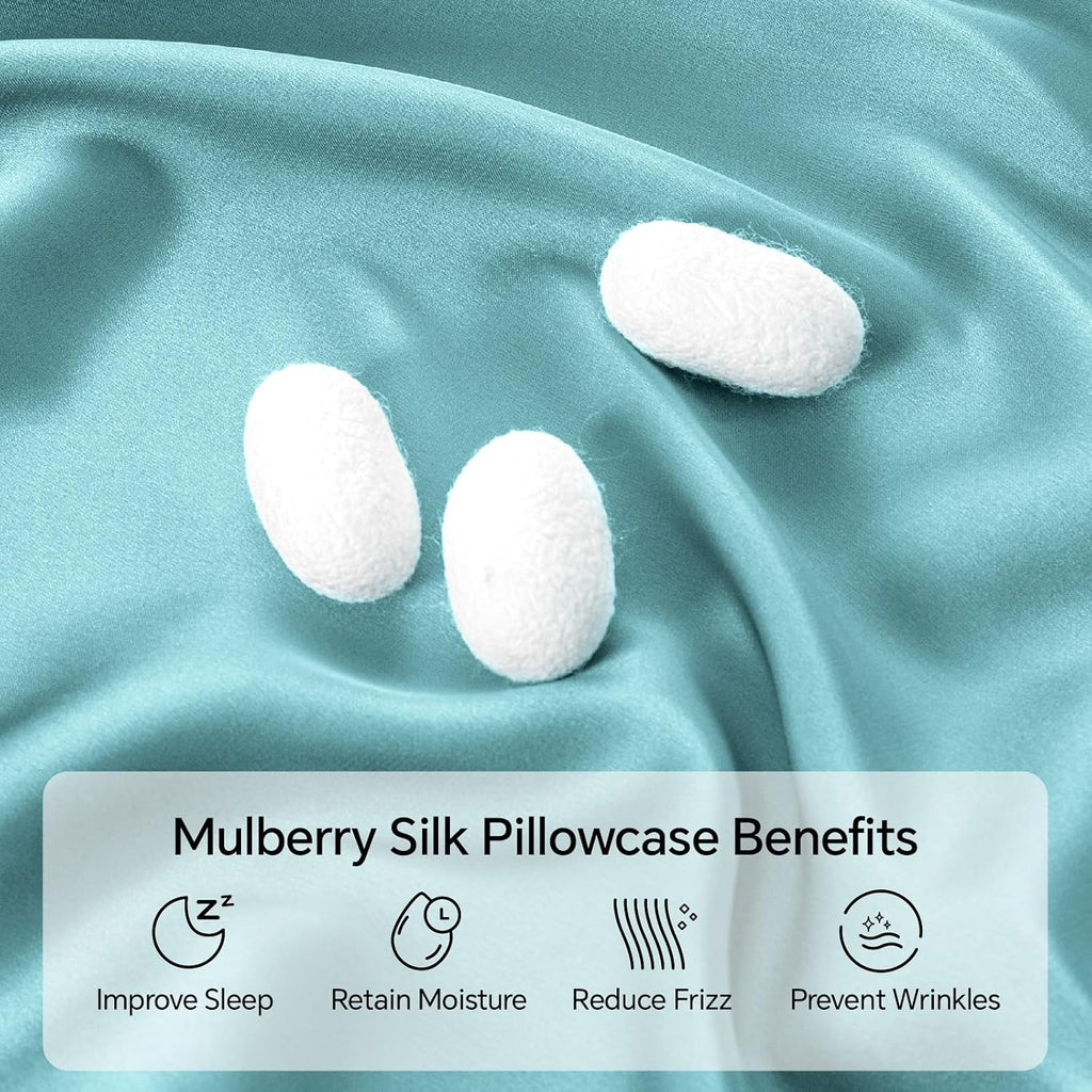 Infiixso Mulberry Silk Pillowcase for Hair and Skin, Silk Pillow Cases King Size with Hidden Zipper 20"x40", Extraordinary Smooth and Soft…