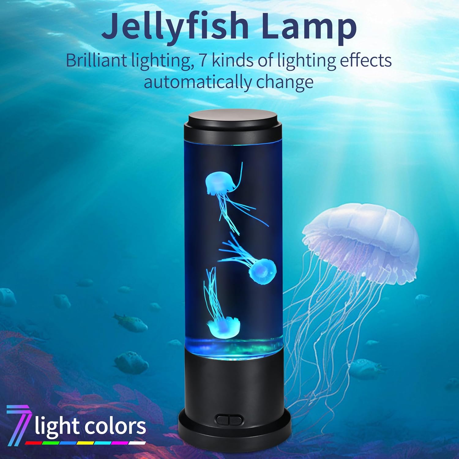 Edier Jellyfish Lamp, 11 Inch Jellyfish Aquarium with Color Changing Light, Noiseless Pump, USB Powered Mood Light for Home Decor Kids Men…