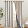 NICETOWN 100% Blackout Cream Linen Curtains 95 inches Length for Dining Room, 2 Panels Set, 52" Wide, Farmhouse Style Room Cooling Window…