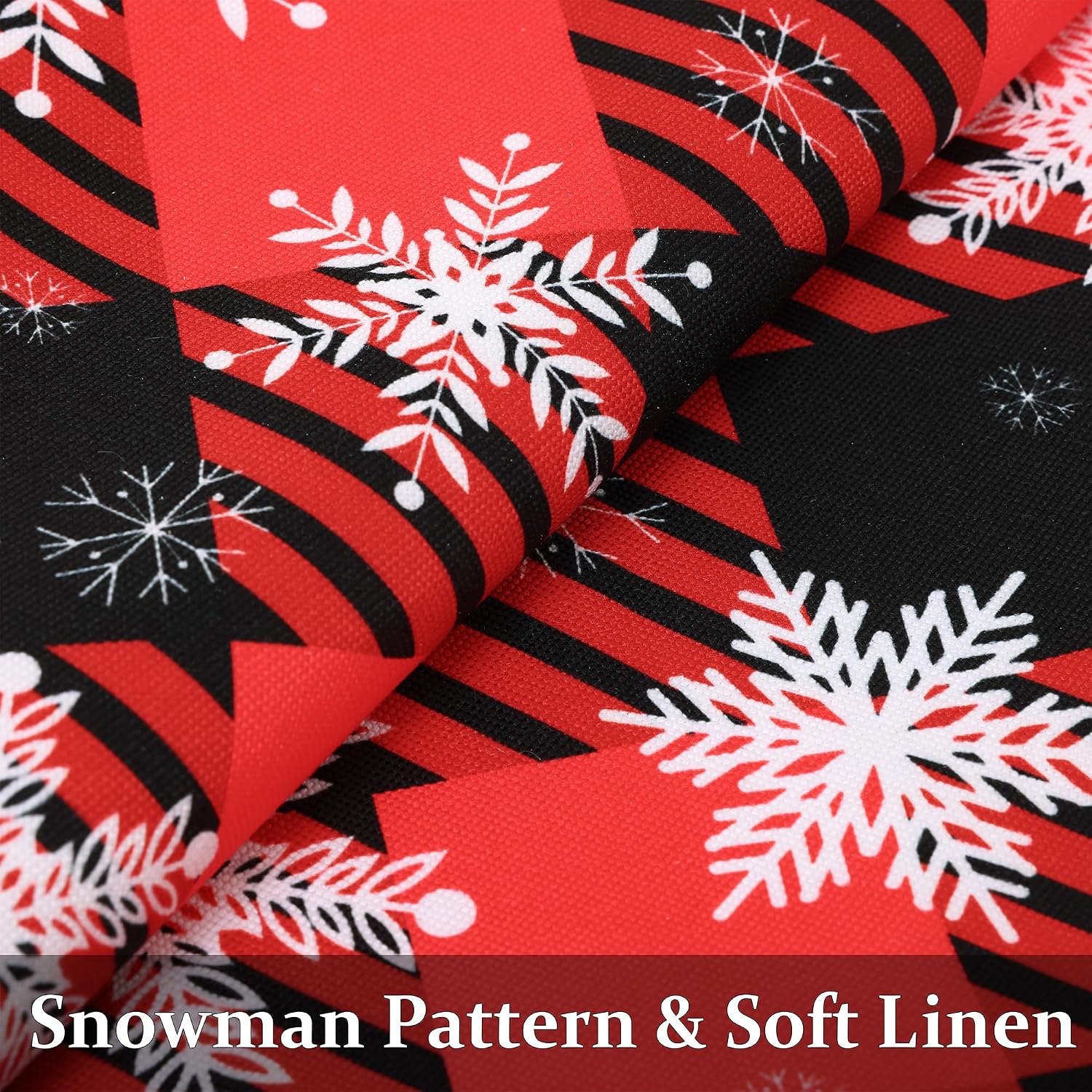 decorUhome Summer Black and Red Snowflake Linen Decorative Throw Pillow Covers 12x20 Set of 2 Lumbar Buffalo Plaid Check Farmhouse Gingham…