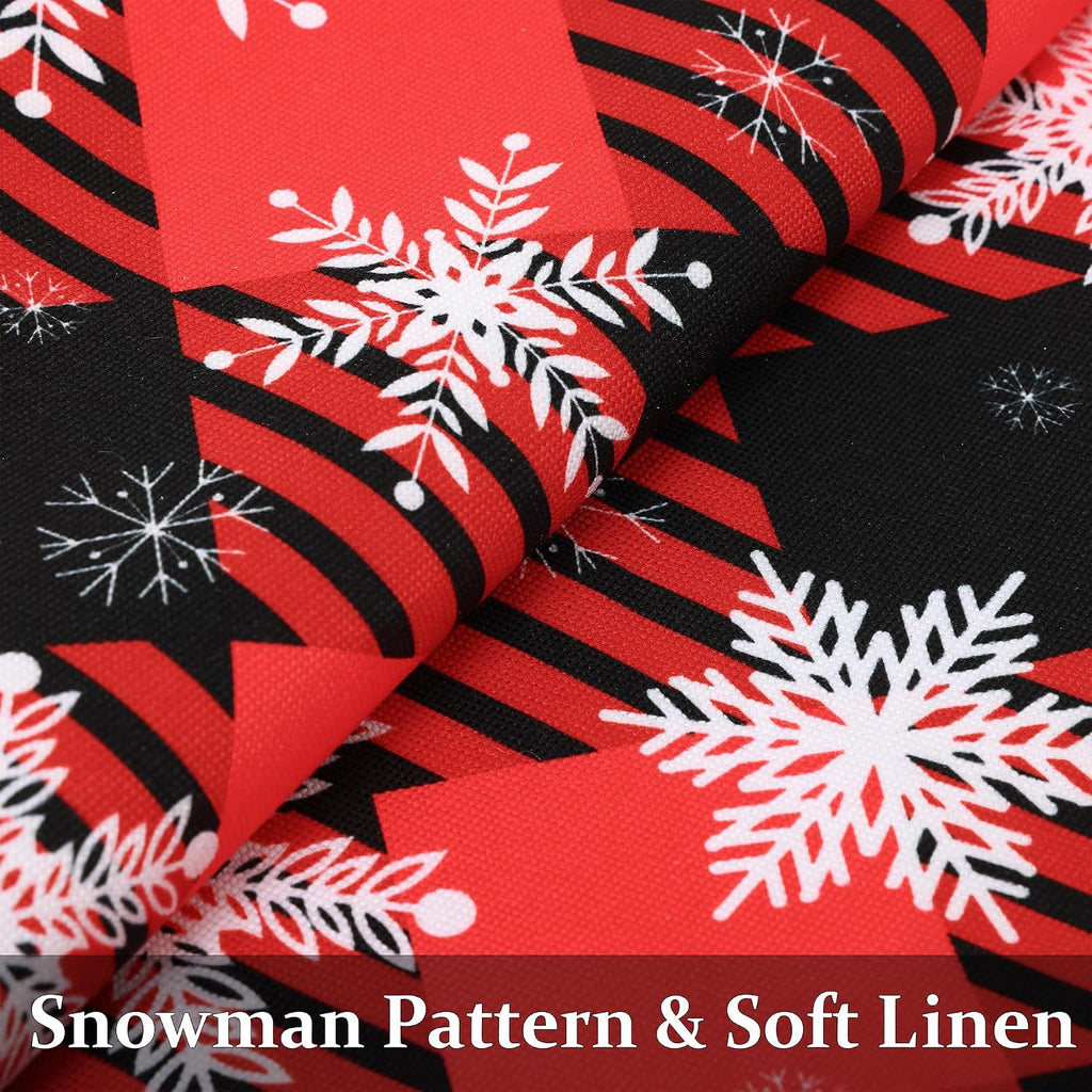 decorUhome Summer Black and Red Snowflake Linen Decorative Throw Pillow Covers 20x20 Set of 2 Buffalo Plaid Check Farmhouse Gingham Cushion…