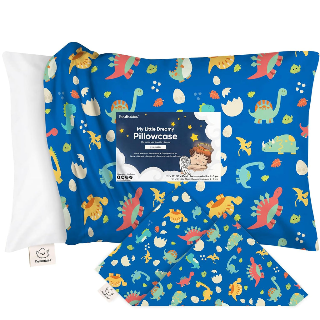KeaBabies Toddler Pillowcase 13"x18" - Organic Cotton Toddler Pillowcase for Kids, Boys, Girls, Soft & Durable Cotton Cover for Miniature…