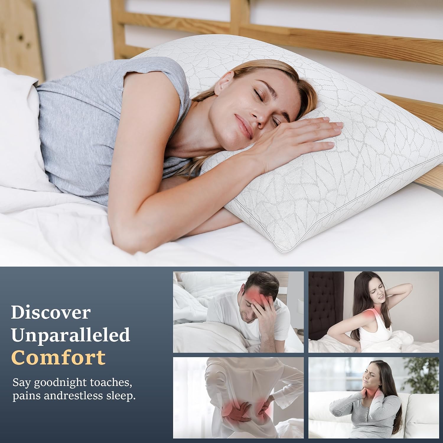 COZSINOOR Bed Pillows Queen Size - Premium Down Alternative Pillows Set of 2 for Side, Back, and Stomach Sleepers Cooling Hotel Quality…