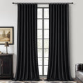 Qjmydeco Room Darkening Black Curtains 108 Inches Long 2 Panels, 9ft Neutral Curtains for Dining/Living Room Heat/Light Blocking Heavy Duty…