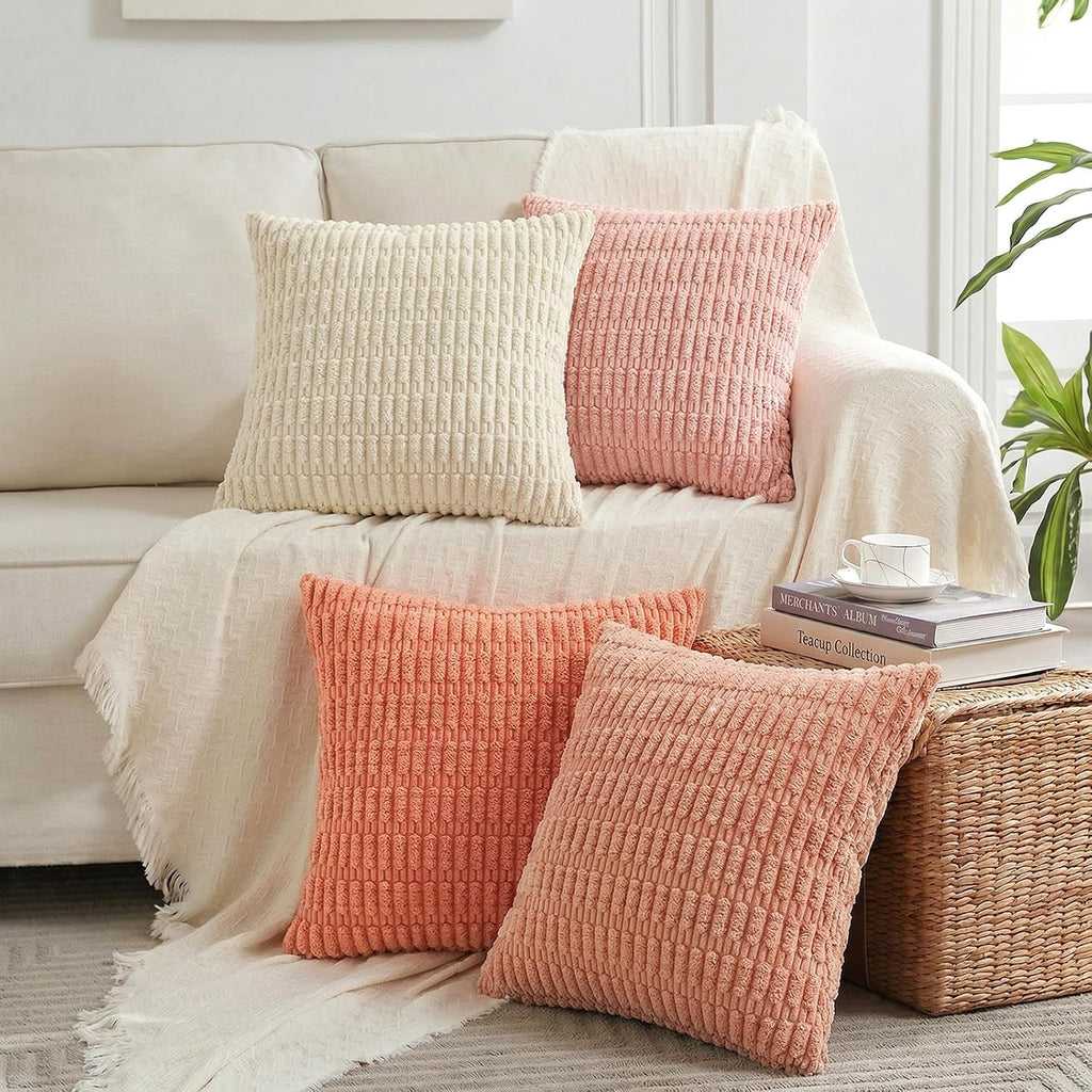 Fancy Homi 4 Packs Decorative Throw Pillow Covers for Living Room Couch Bed, Modern Farmhouse Boho Home Décor Accent Cushion Case, 12" x…