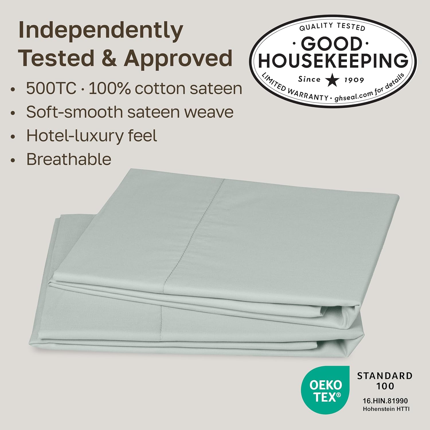 CALIFORNIA DESIGN DEN Soft & Silky 500 Thread Count 100% Cotton is Cool & Smooth, Pillowcases Standard Set of 2 Fits Standard & Queen…