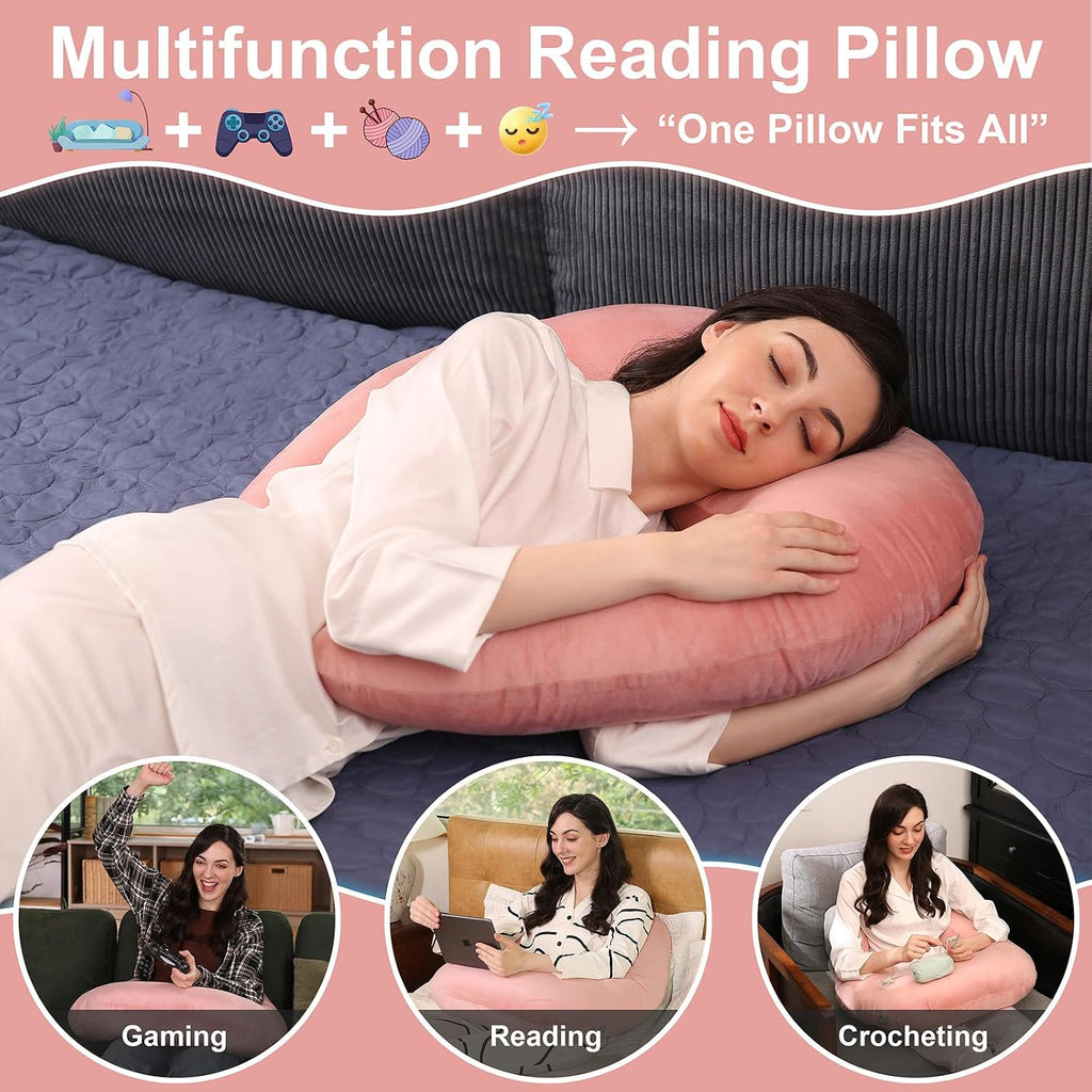 Ergonomic U-Shape Gaming & Lap Pillow - Crochet Pillow & Reading Support Pillow with Arm Relief, Comfort for Gamers, Crafters & Book…