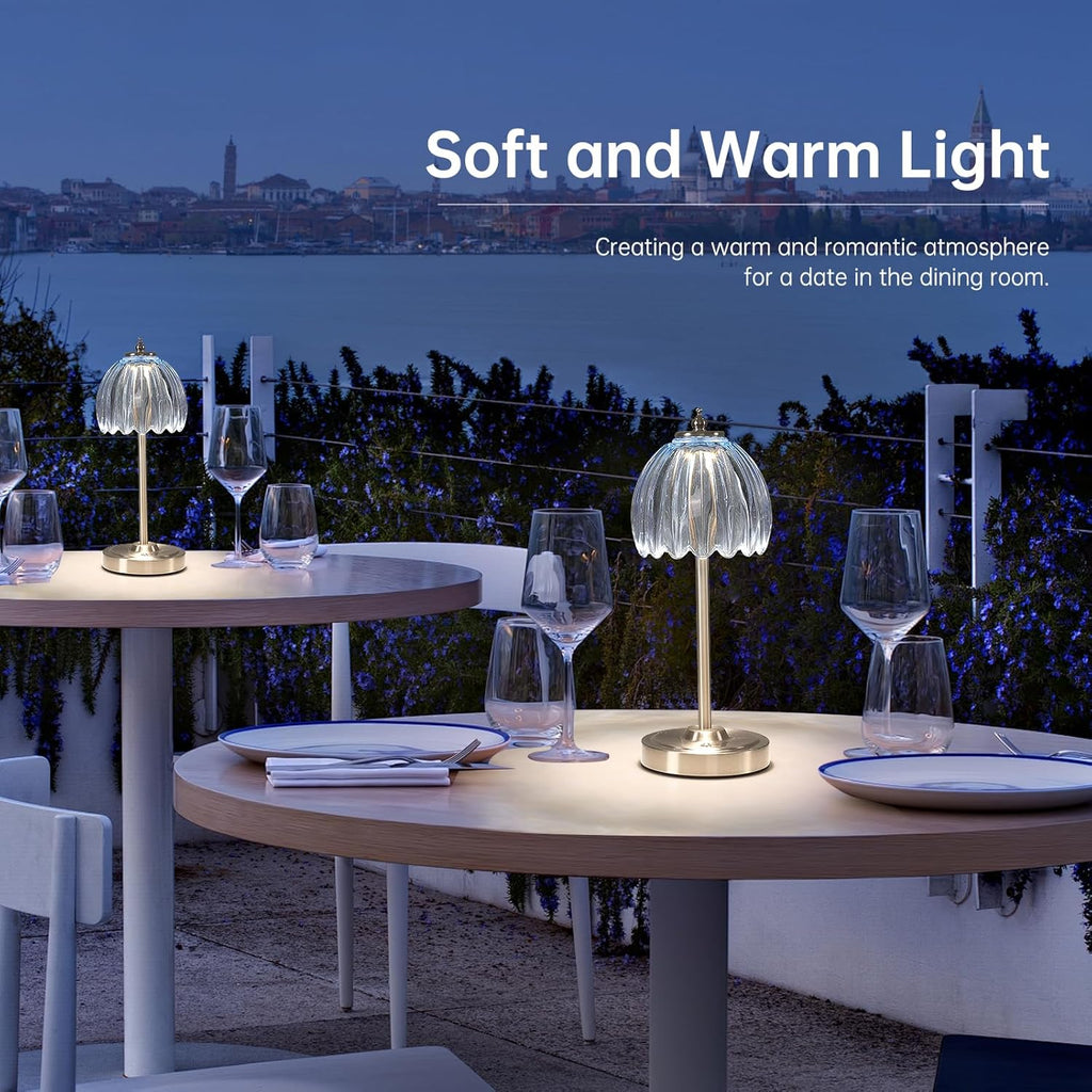 Shenmoyl Rechargeable Table Lamp with 5200mAh Battery & Touch Control - 3 Adjustable Color Temperatures, Cordless Dimmable Table Light…