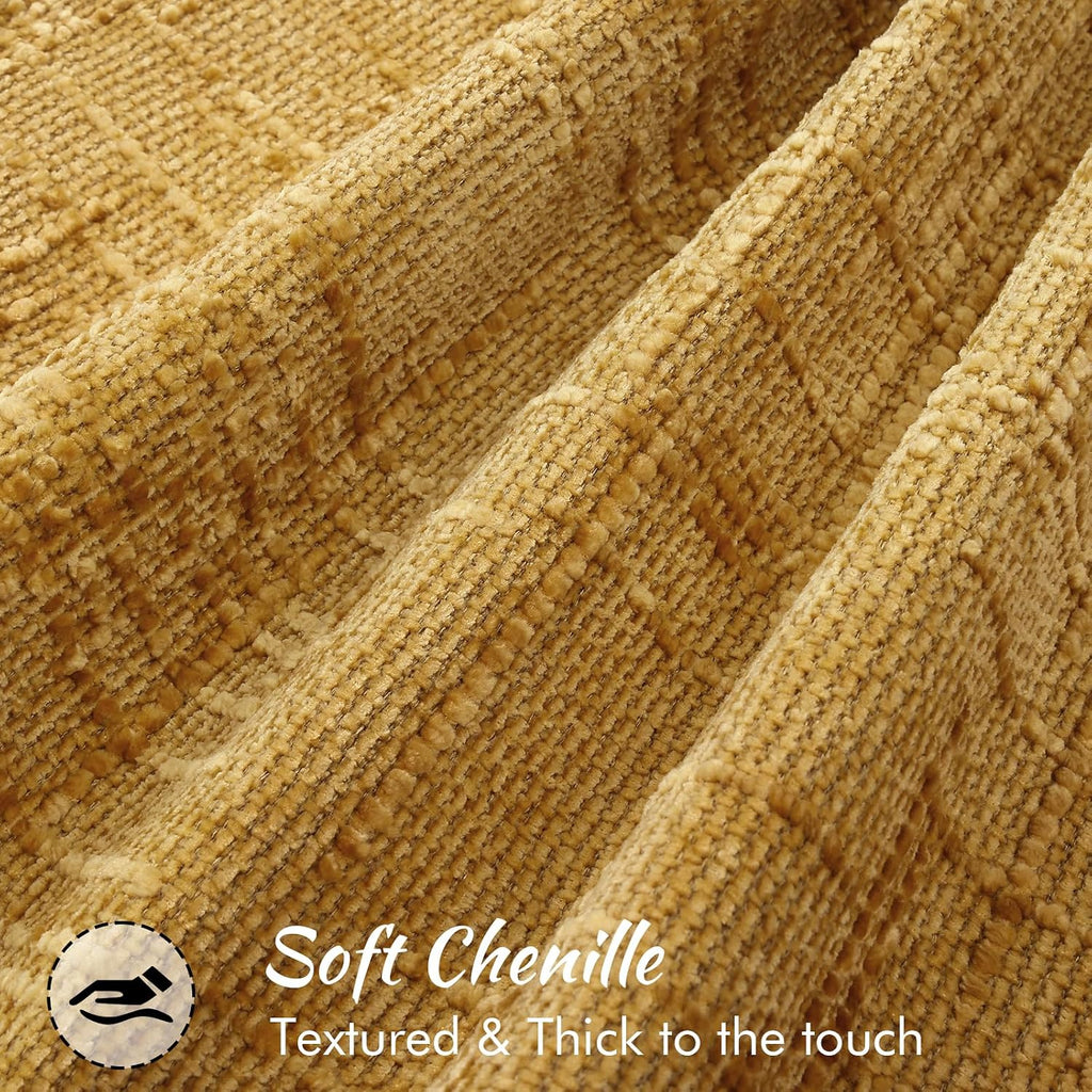 decorUhome Chenille Throw Pillow Covers 22x22 Set of 2, Soft Textured Slubby Modern Decorative Pillow Covers with Elegant Design for Couch,…