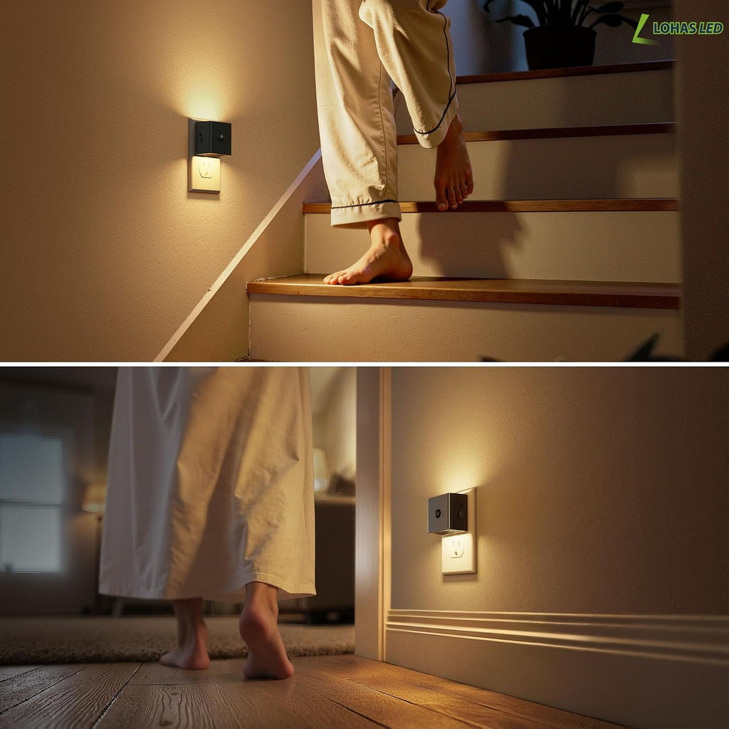 L LOHAS LED Motion Sensor Night Light, [2-Pack] Plug in Night Light with Motion Sensor and Dusk to Dawn Sensor, Brightness Adjustable…
