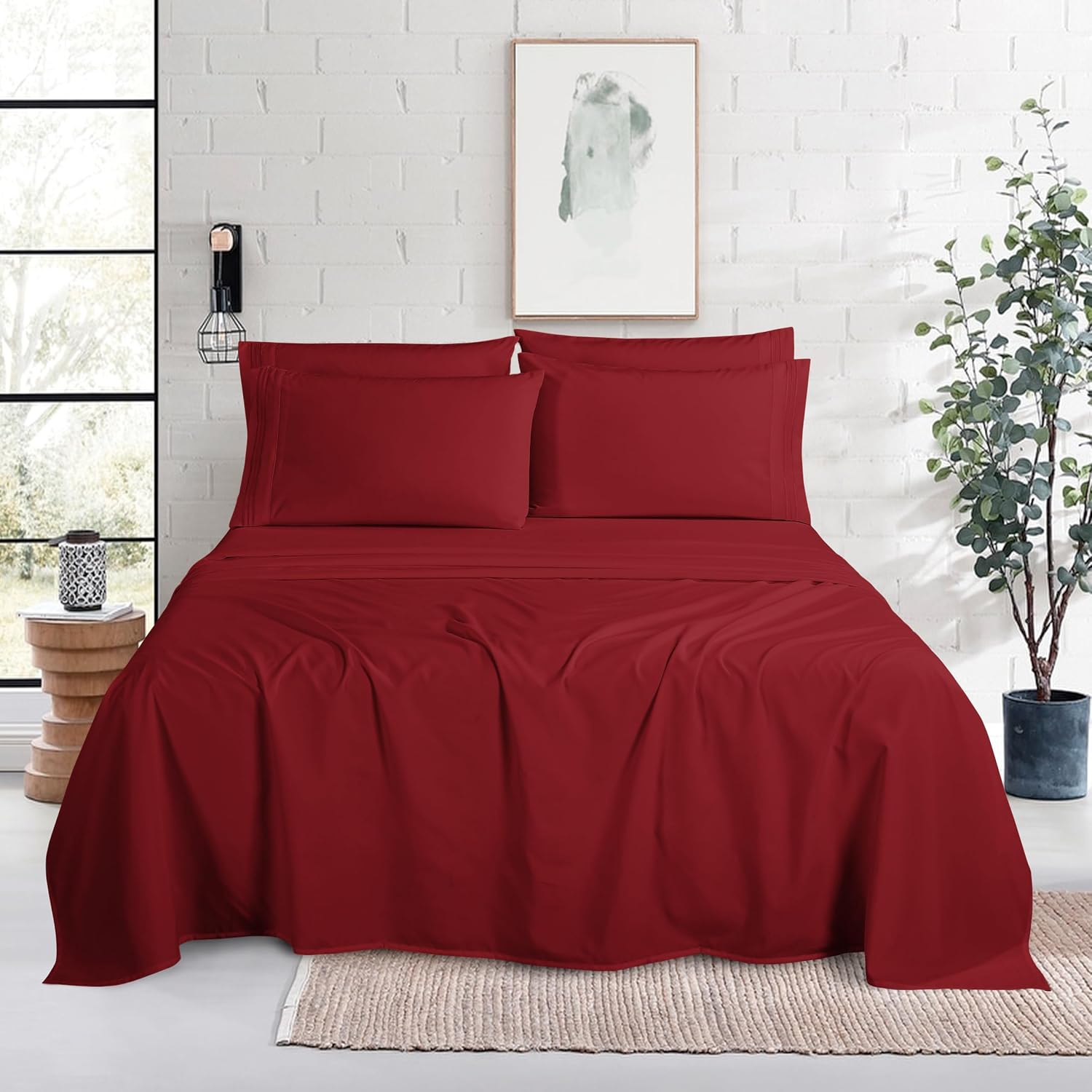 MocassiLuxuryBedding Mocassi Luxury 6-Piece Sheet Set, Ultra Soft 1800 Hotel Quality Microfiber Sheet Set, Fits Mattresses Up to 18 to 24 I…
