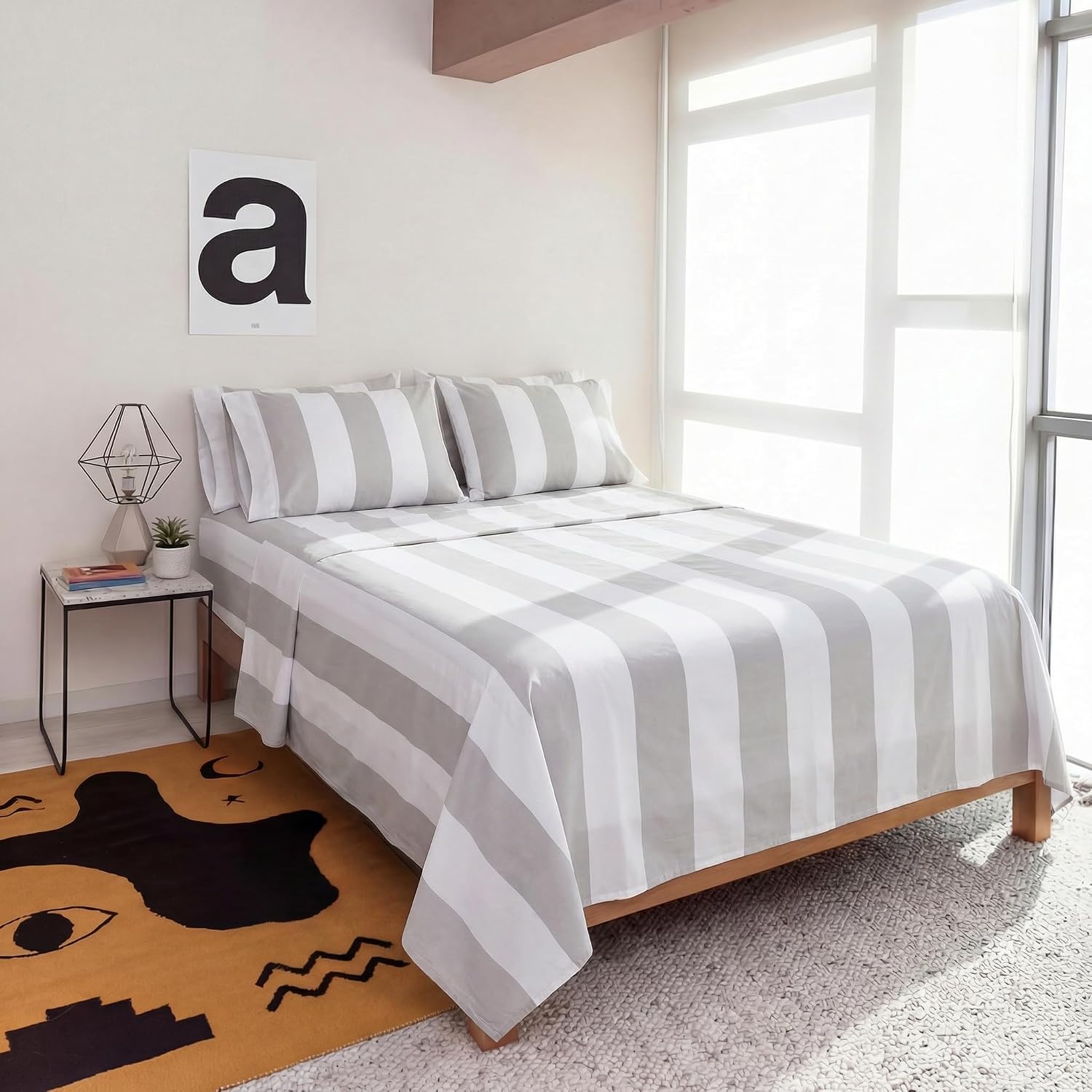 Perupima Peru Pima 415 Thread Count Percal King Sheet Set - 100% Peruvian Pima Cotton, 4 Piece (Flat, Fitted, 2 Pillowcases) - Cooling, Cri…