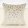 Alerfa Beige Floral Throw Pillow Cover 20 x 20 Inch Cut Velvet Sqaure Luxury Decorative Pillow Cover for Couch Living Room Bedroom